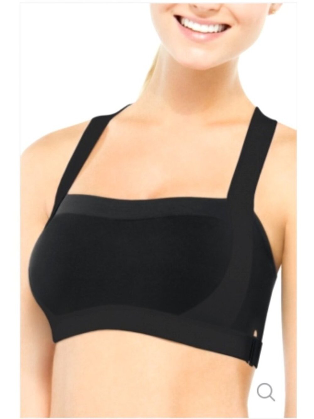 SPANX Racerback Padded Low Impact Sports Bra Side Closure Black Athletic